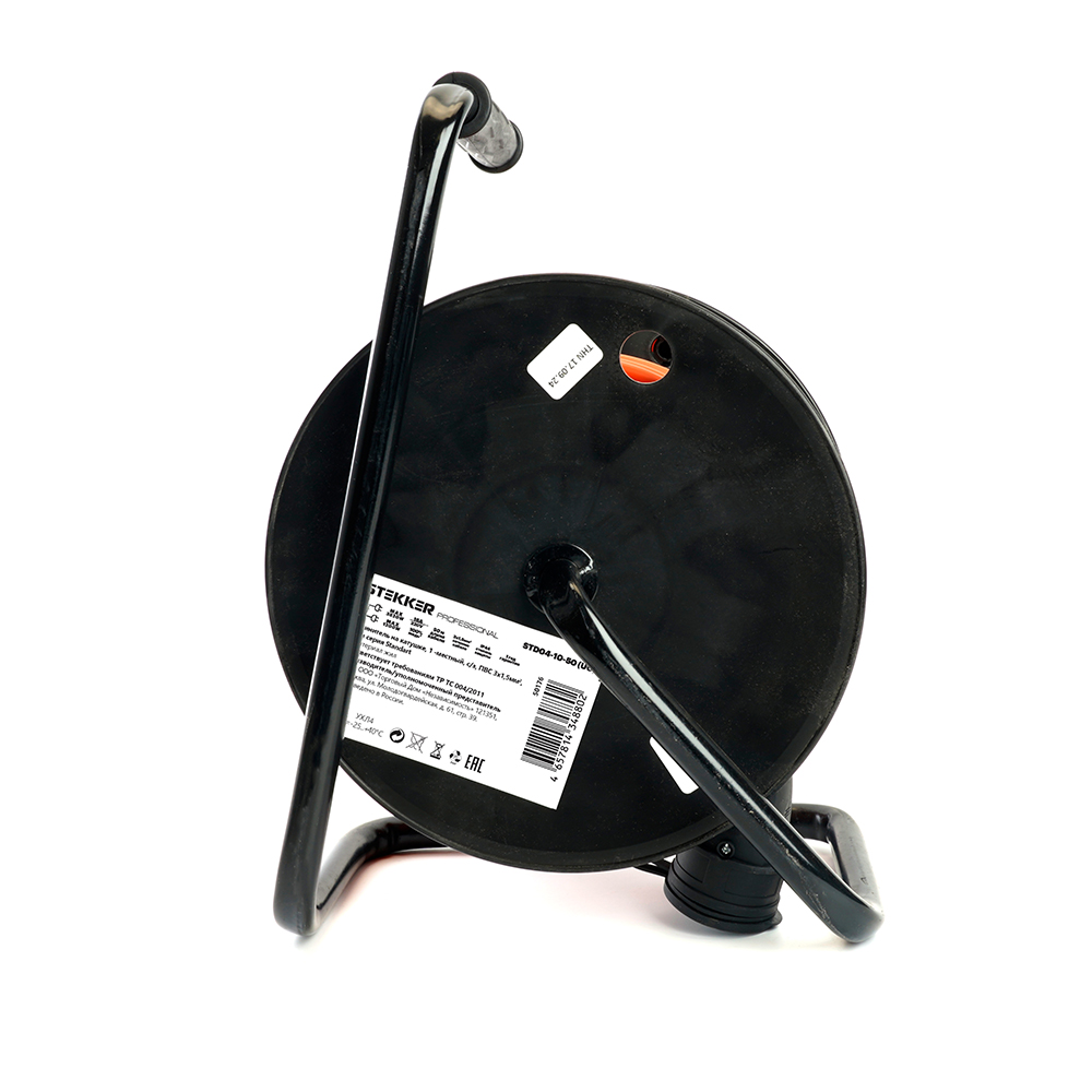 Удлинитель на пластиковой катушке STD04-10-50 (40289) 1-местный  с/з 3*1,5, 50м, 250В, 16А, IP44, Standart