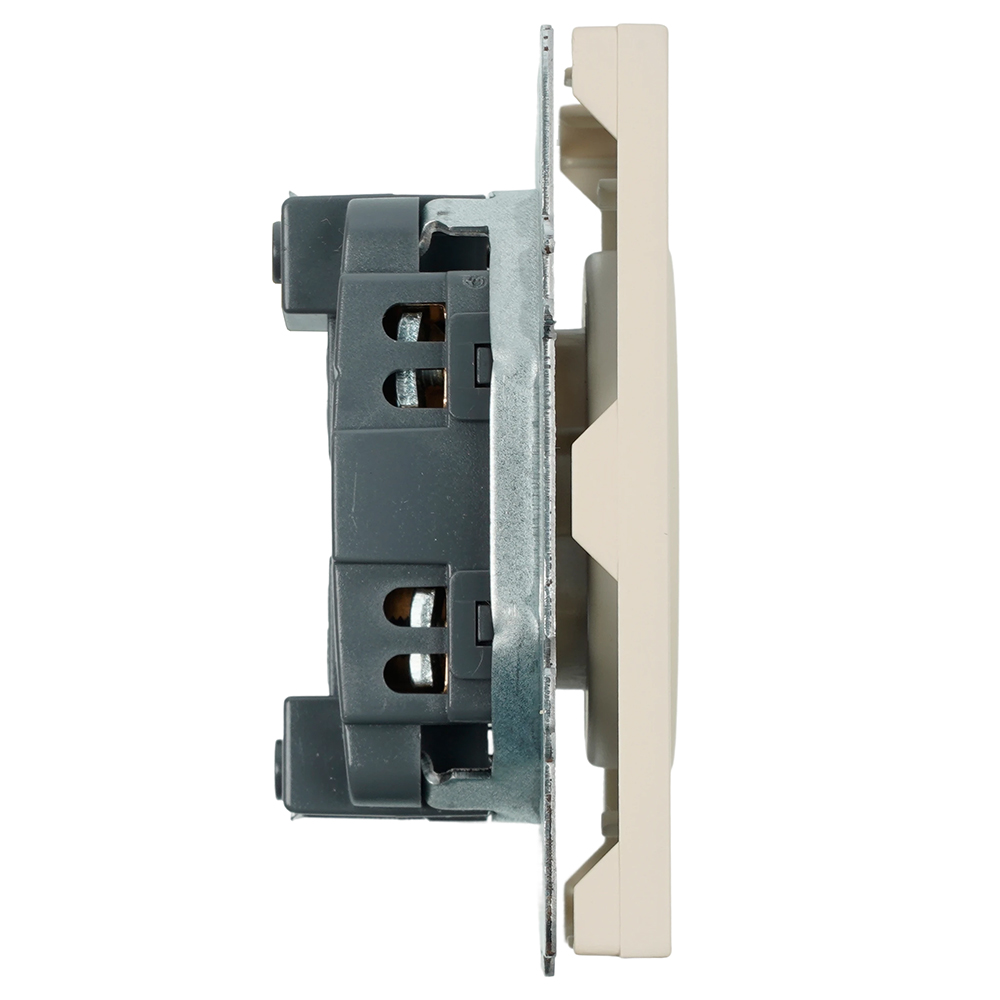 Розетка 1-местная с защитной шторкой (механизм), STEKKER, б/з, 250В, 16А, серия Эмили, RST16-5109-08, кашемир, soft touch