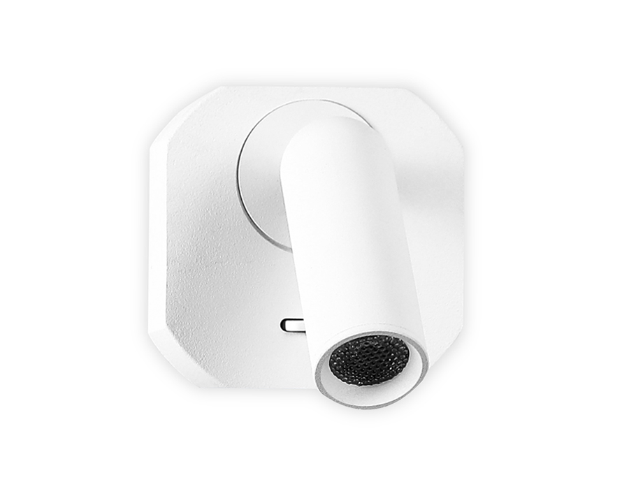 Настенный светодиодный светильник с выключателем Ambrella FW282 SWH белый песок LED 4200K 3W 66*66*65