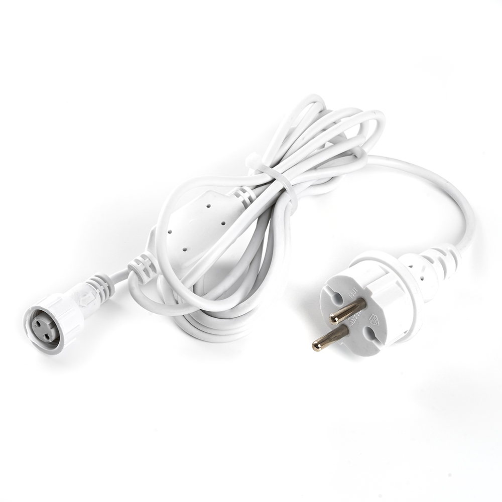 Сетевой шнур для гирлянд 3м, 2*0,5мм2, IP44, белый, DM403 Сетевой шнур для гирлянд 3м, 2*0,5мм2, IP44, белый, DM403