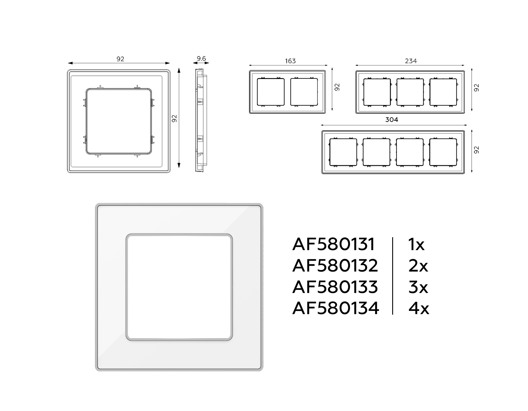 AF580132 Рамка ALFA Arctic (Белый Стекло органическое/Серебро) 2-ая