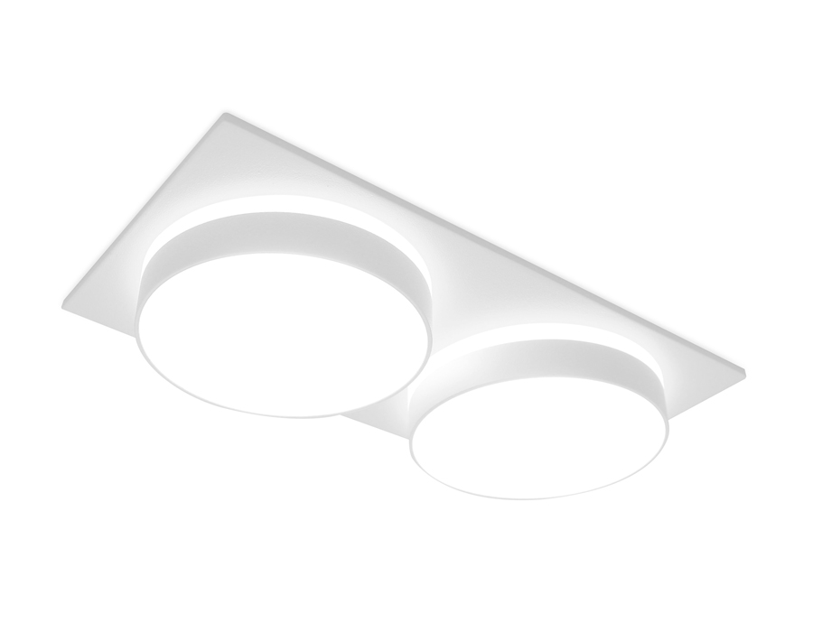 Встраиваемый точечный светильник Ambrella TN318/2 SWH белый песок GU5.3 182*92*40