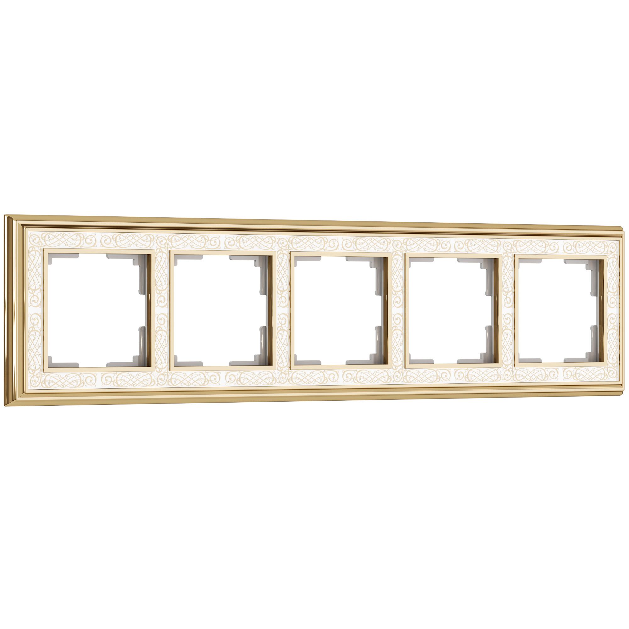 Рамка WERKEL Palacio Gracia на 5 постов (золото/белый) WL77-Frame-05 / W0051429 / a041170