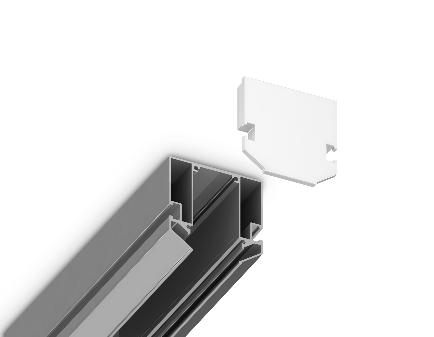 GL1063 WH белый заглушка для корпуса в натяжной потолок для шинопровода Magnetic 220V 61*61*9 (2шт)