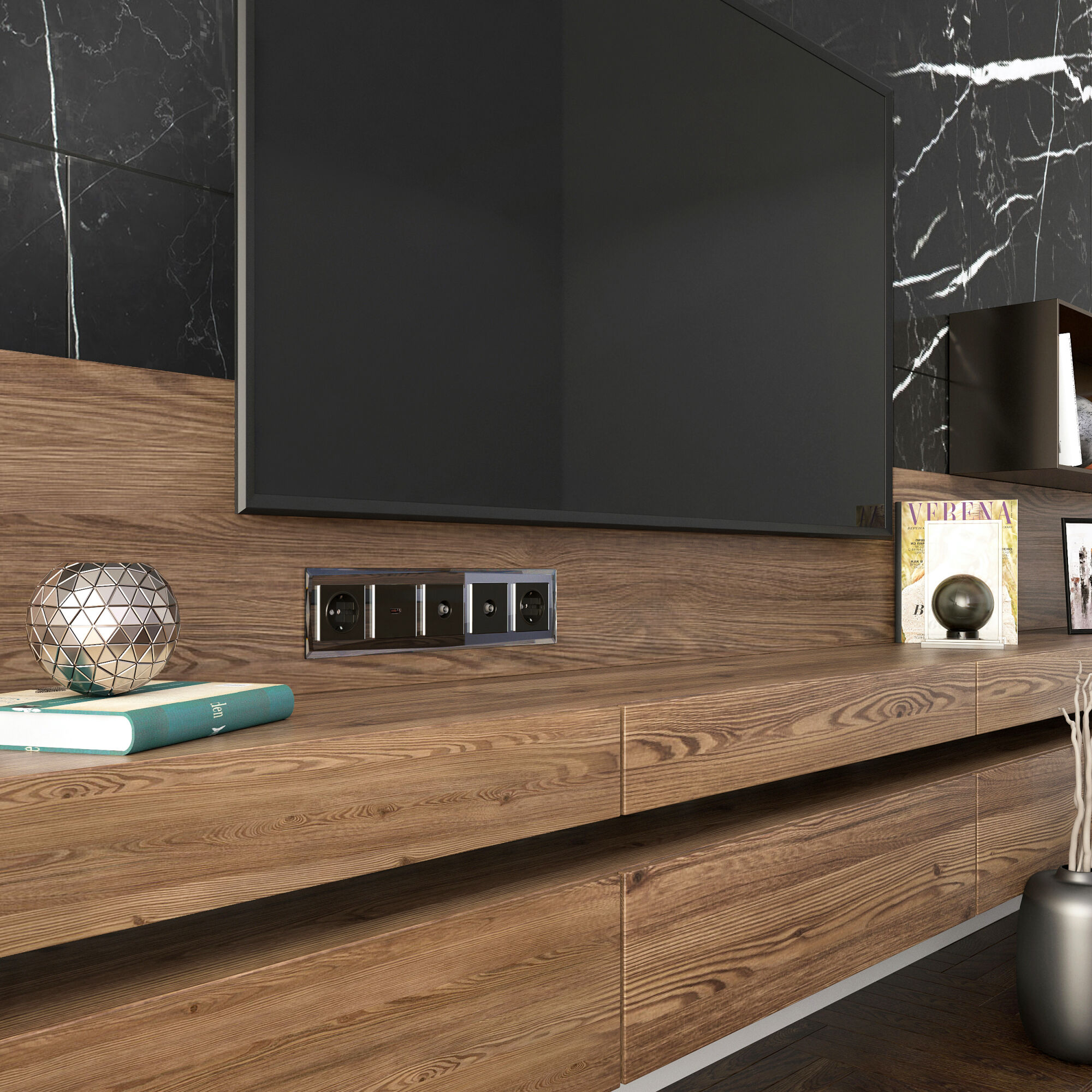 Рамка WERKEL Diamant на 5 постов (черный) WL08-Frame-05 / W0051208 / a030761