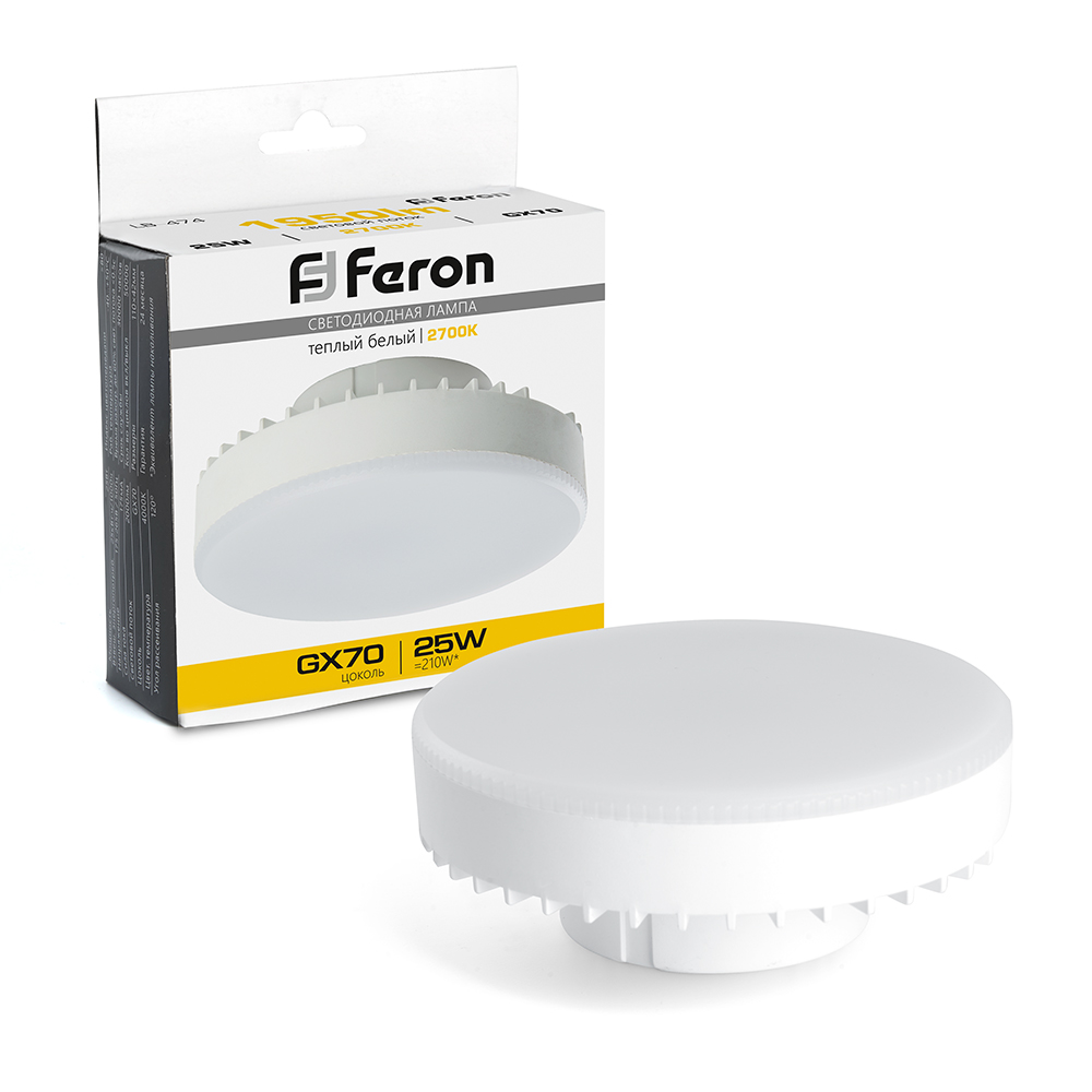 Лампа светодиодная Feron LB-474 GX70 25W 2700K Лампа светодиодная Feron LB-474 GX70 25W 2700K