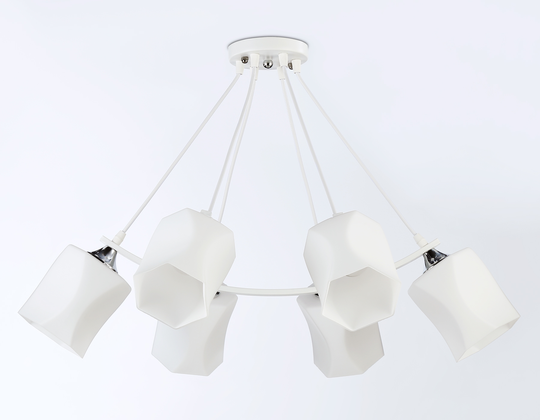 Светильник подвесной Ambrella TR303159/6 WH/CH/FR белый/хром/белый матовый E27/6 max 40W D670*410