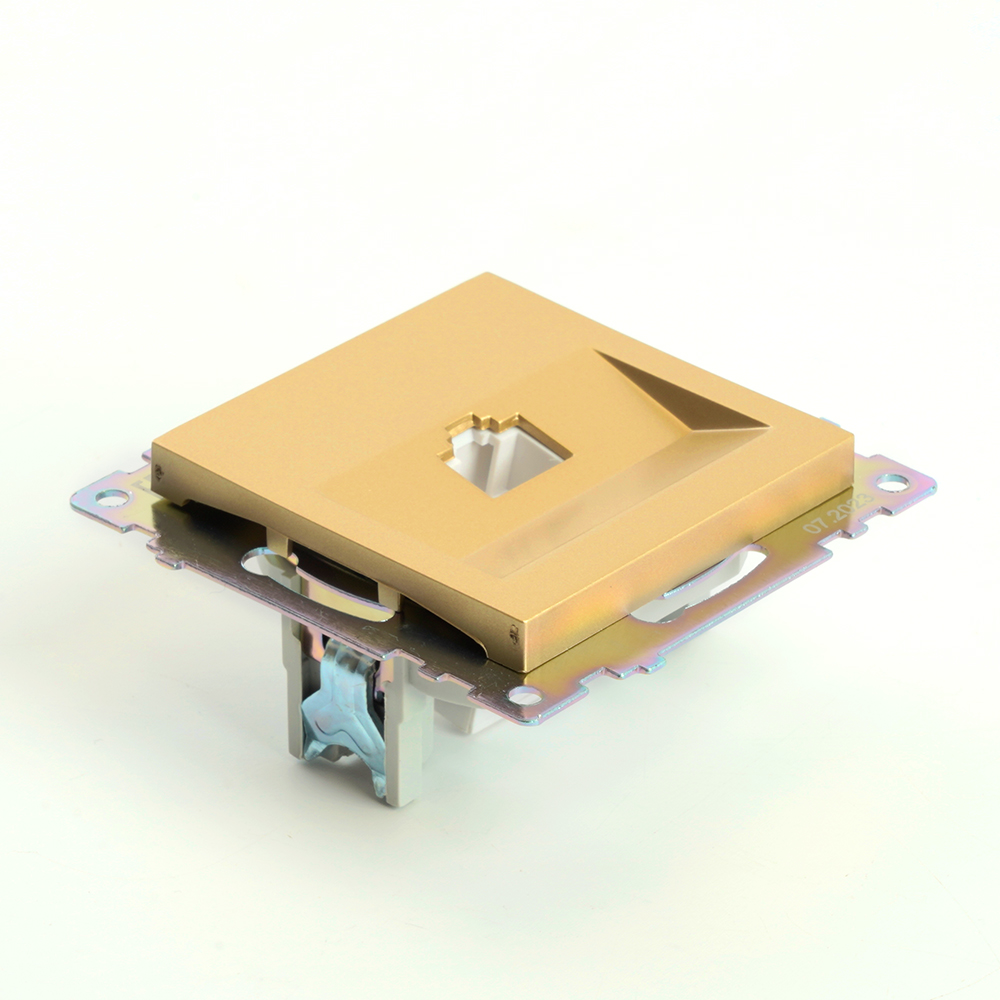 Розетка компьютерная 1-местная RJ-45 (механизм), STEKKER, GLS00-7107-08, серия Катрин, золото