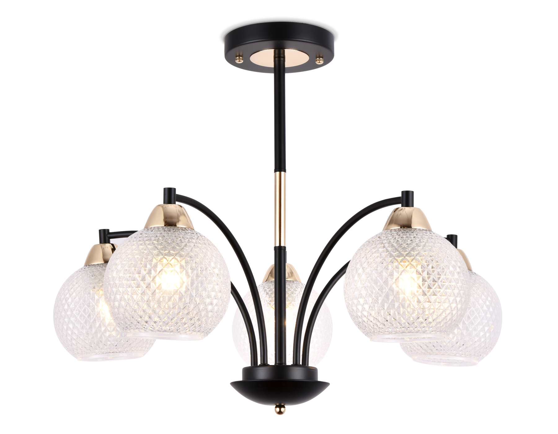 Подвесная люстра Ambrella TR9011 черный/прозрачный E27 max 40W D620*500