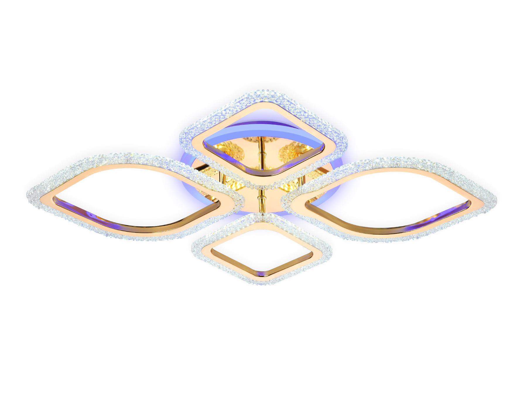 Потолочный светодиодный светильник с пультом Ambrella FA5149 GD золото 77W 680*630*90 (ПДУ РАДИО 2.4)