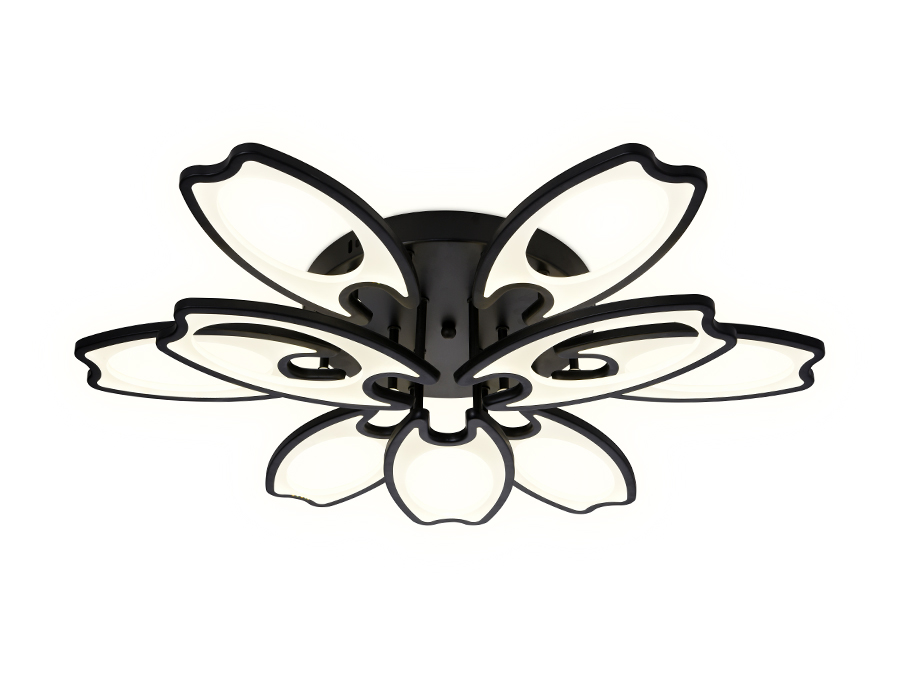 Потолочный светодиодный светильник с пультом Ambrella FA581/6+3 BK черный 162W 700*640*120 (ПДУ РАДИО 2.4G)