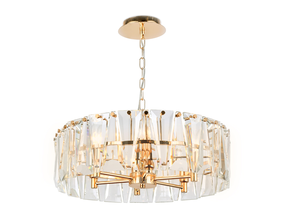 Подвесная люстра с хрусталем Ambrella TR5172  золото/прозрачный E14/6 max 40W D520*515