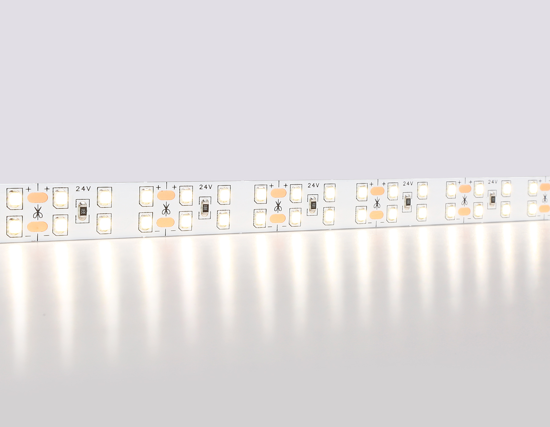 GS3602 2835 204Led/ 20W m/ 24V IP20 4500K/ 5000*14*1.2mm (2 конт.)