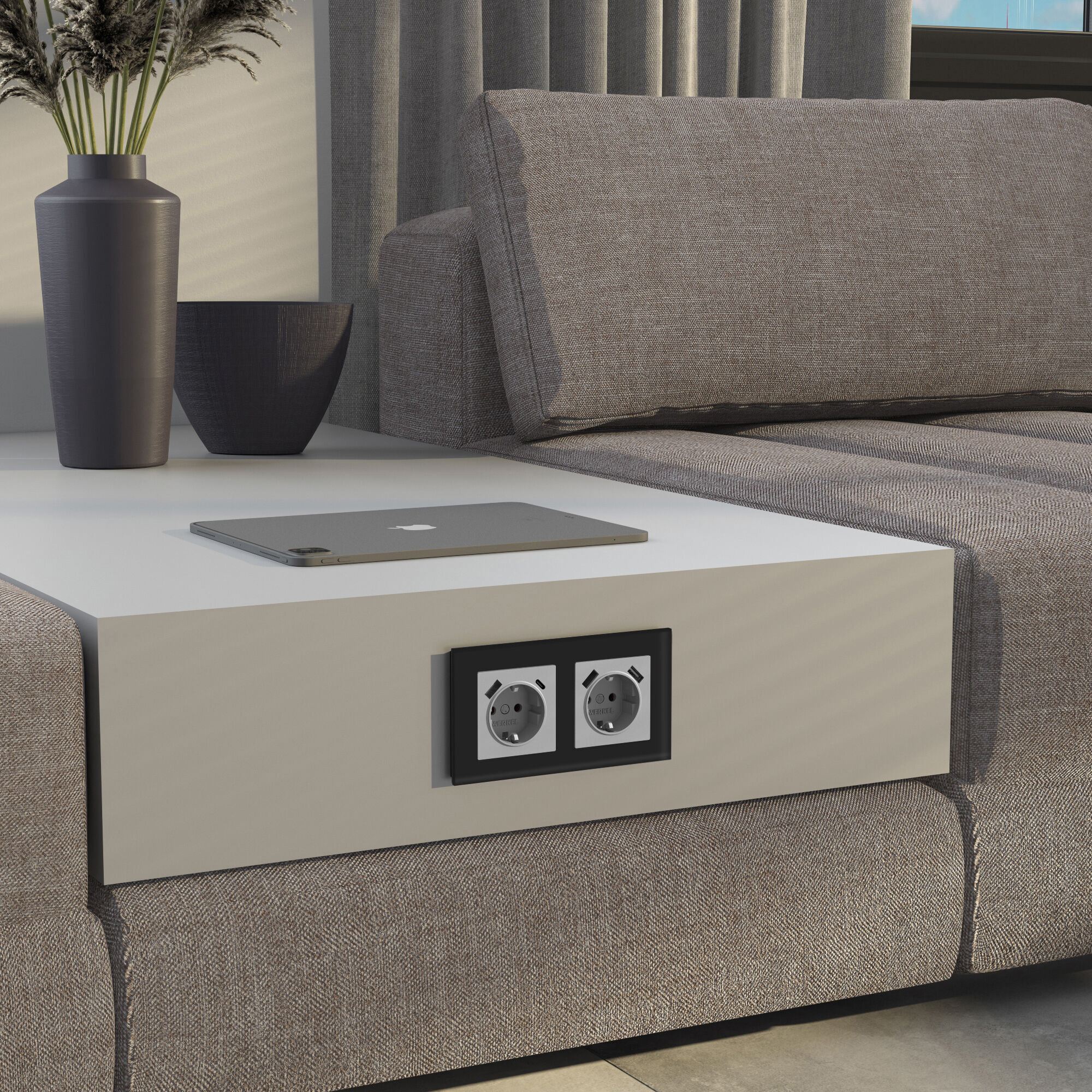 Рамка на 2 поста Senso (черный, стекло soft-touch) W0023108