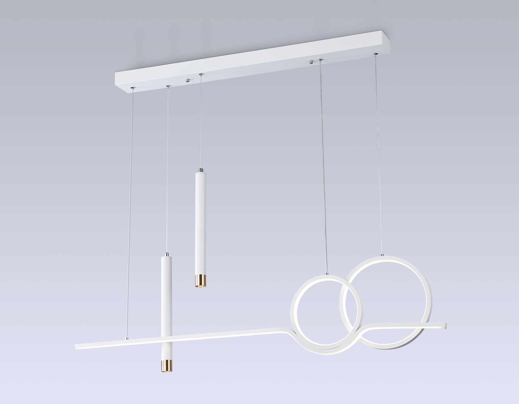 Подвесной светильник Ambrella FL5393/5 WH белый 3000K/4200K/6400K+4200K 62W 1000*75*1200 (ПДУ ИК)