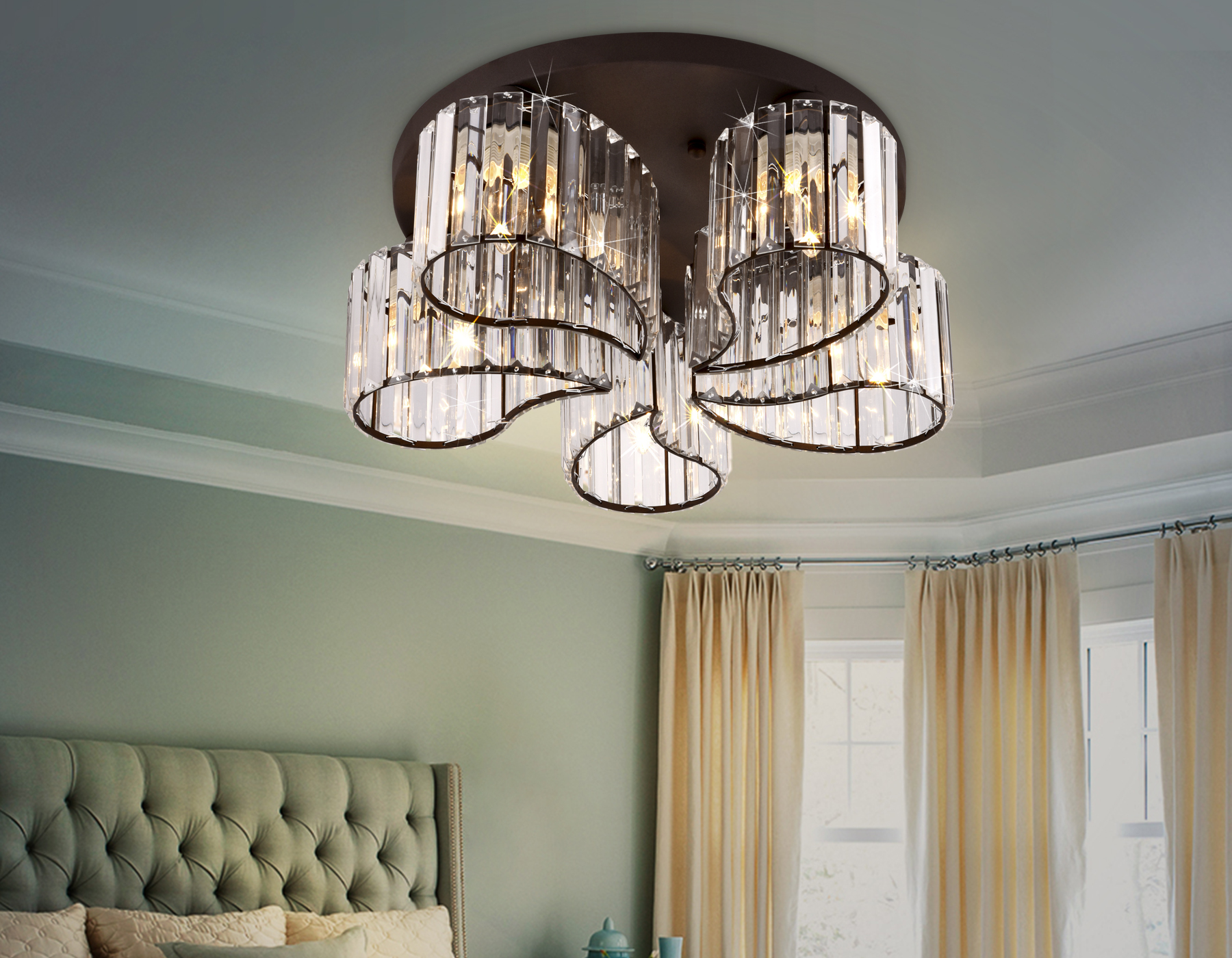 Потолочный светильник Ambrella TR5203/5 CF/CL кофе/прозрачный E27/5 max 40W D500*180