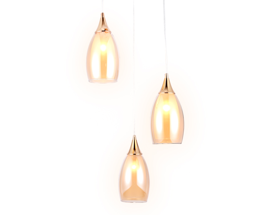 Подвесной светильник Ambrella TR3549/3 золото/янтарь E14 max 40W 370*130*1000
