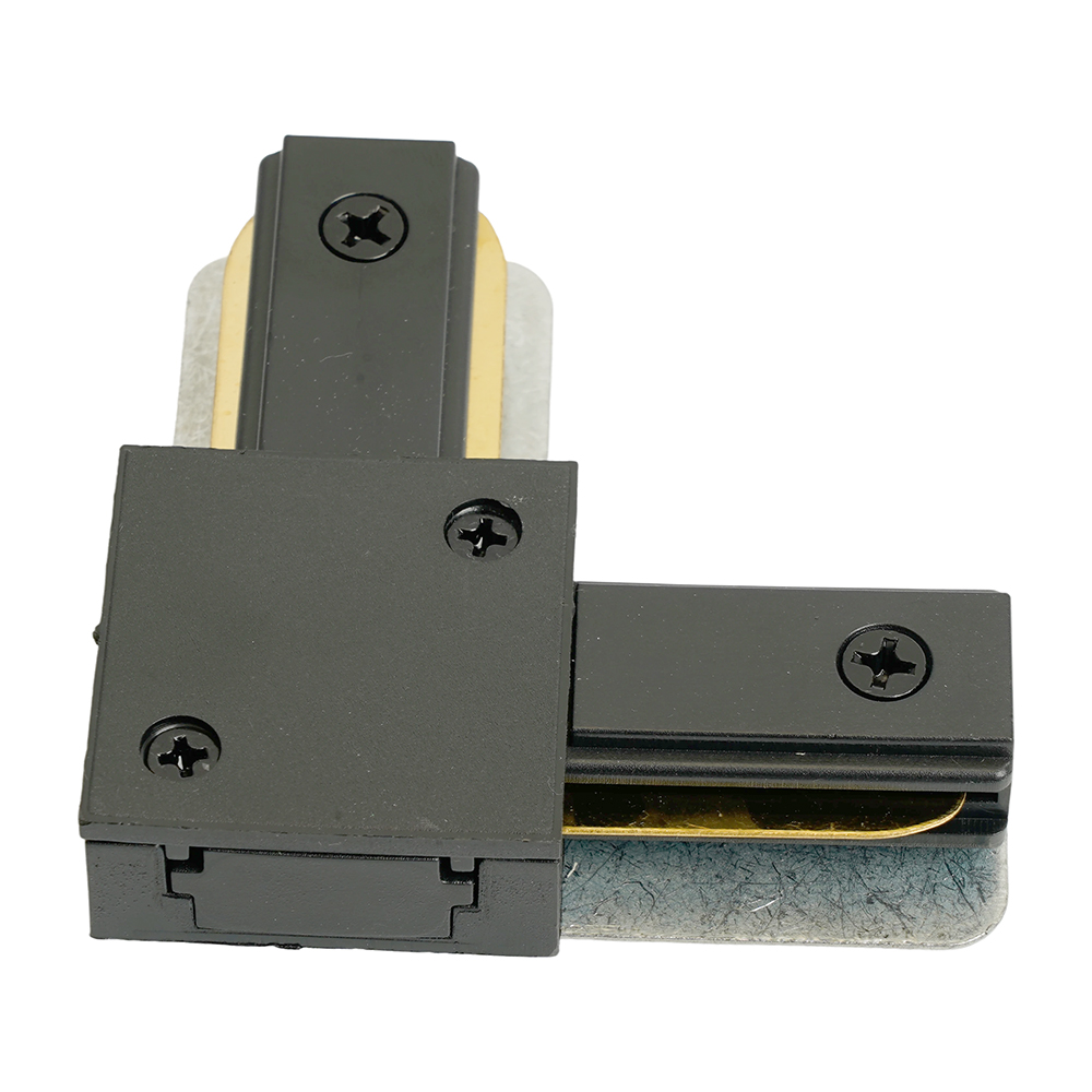 Коннектор угловой однофазный для шинопровода, черный, LD1021