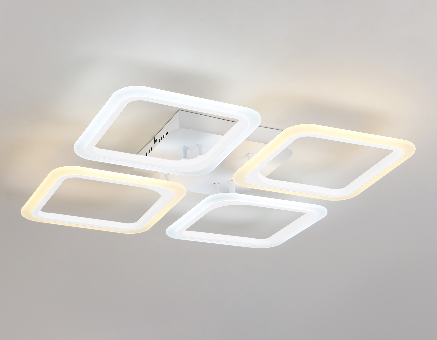 Потолочный светодиодный светильник с пультом Ambrella FA4375/4 WH белый 4200K/3000K+6400K/6400K+3000K 73W 530*530*75 (ПДУ ИК)