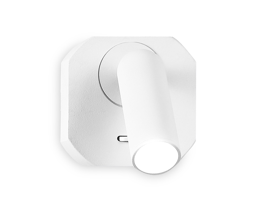 Настенный светодиодный светильник с выключателем Ambrella FW282 SWH белый песок LED 4200K 3W 66*66*65