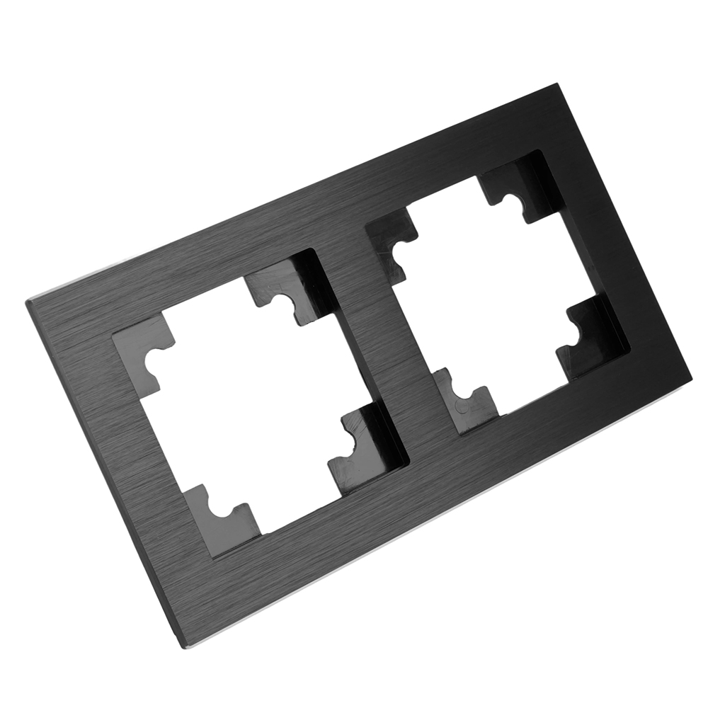 Рамка 2-местная, металл, STEKKER MFR00-7002-05, серия Катрин, черный