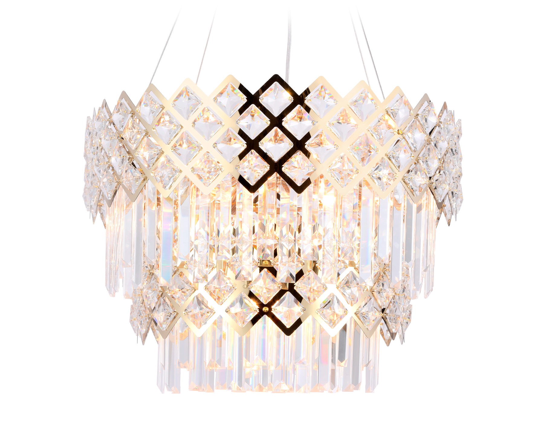 Подвесная люстра с хрусталем Ambrella TR5275/8 GD/CL золото/прозрачный E14/8 max 40W D520*380