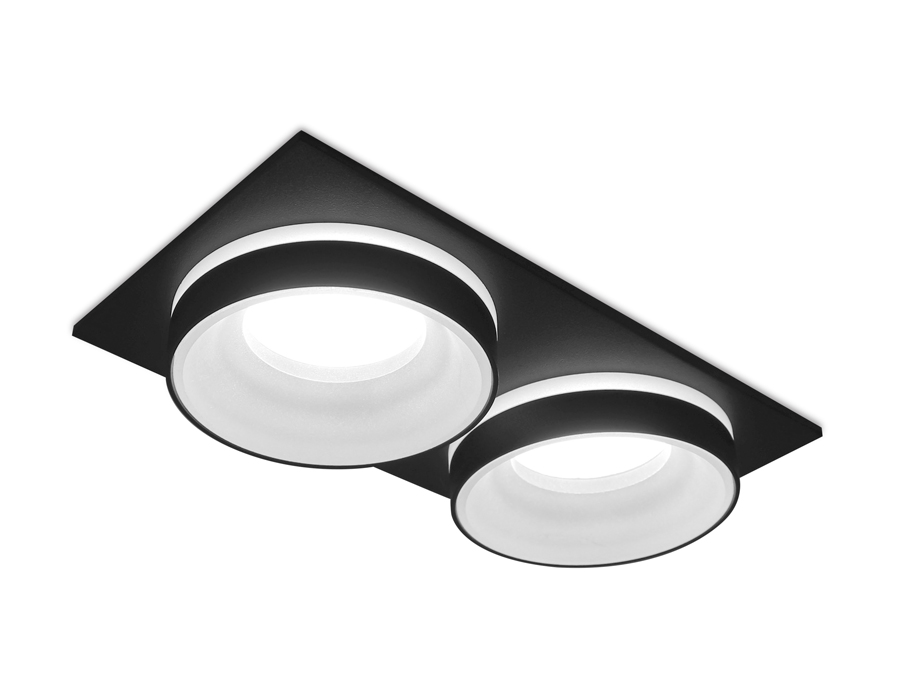 Встраиваемый точечный светильник Ambrella TN319/2 SBK черный песок GU5.3 182*92*40