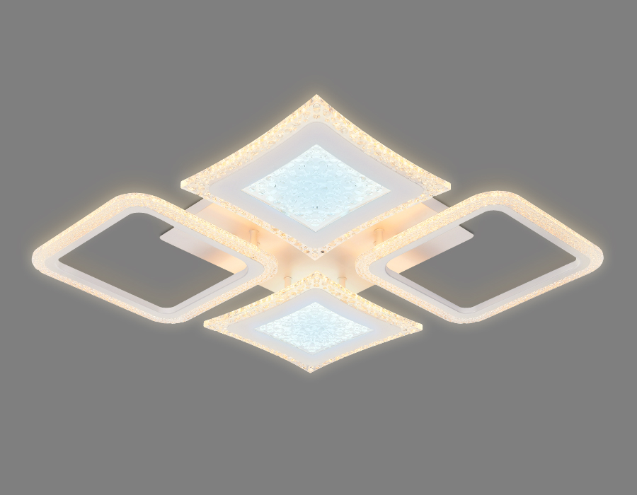 Потолочный светодиодный светильник Ambrella с пультом FA430 белый 112W 750*670*80