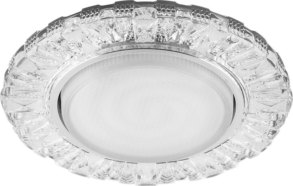 Светильник встраиваемый с белой LED подсветкой Feron CD4023 потолочный GX53 без лампы прозрачный Светильник встраиваемый с белой LED подсветкой Feron CD4023 потолочный GX53 без лампы прозрачный