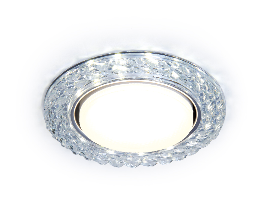 Встраиваемый точечный светильник Ambrella с LED подсветкой G330 CL прозрачный GX53+3W