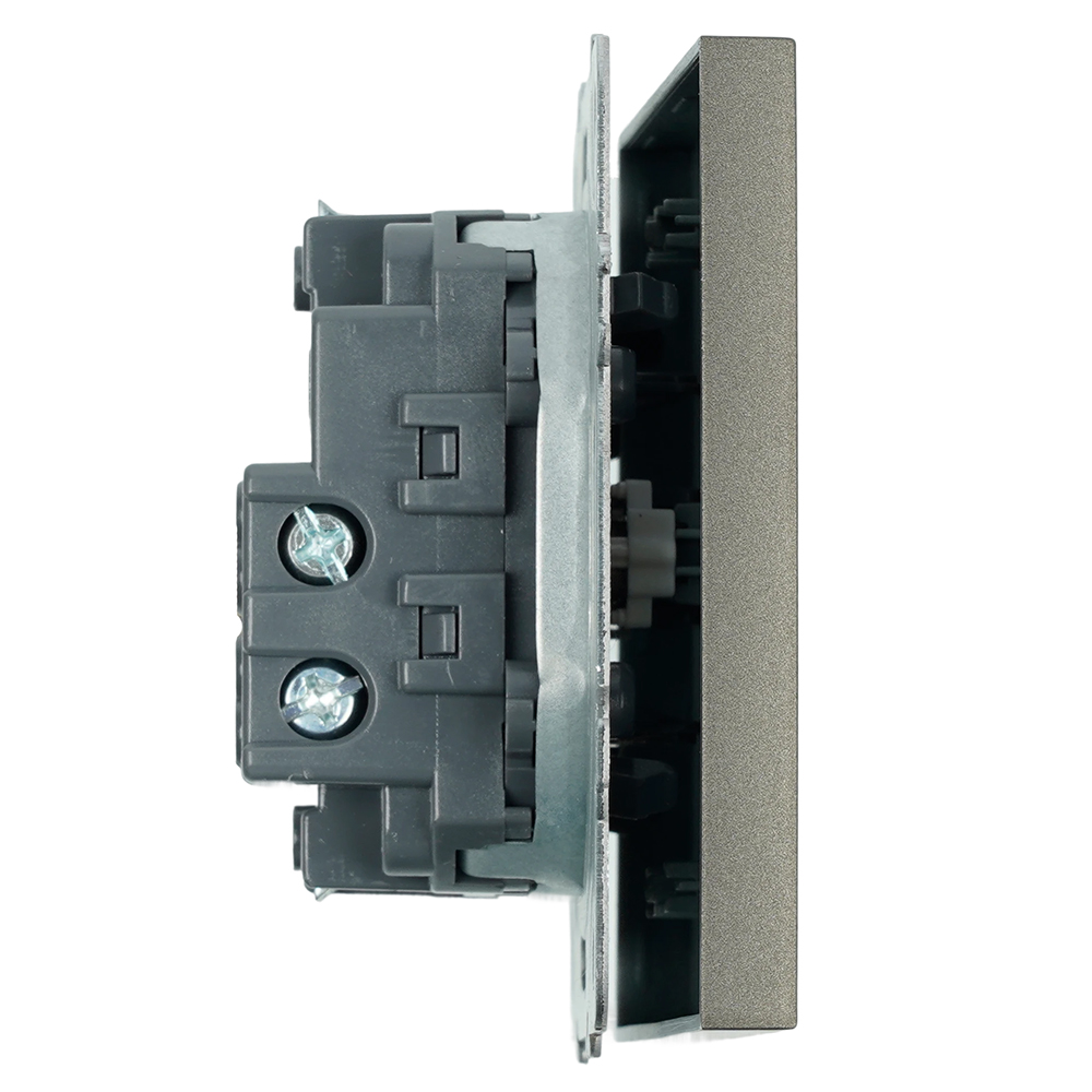 Выключатель 1-клавишный (механизм), STEKKER, 250В, 10А, серия Эмили, RSW10-5103-09, антрацит, soft touch