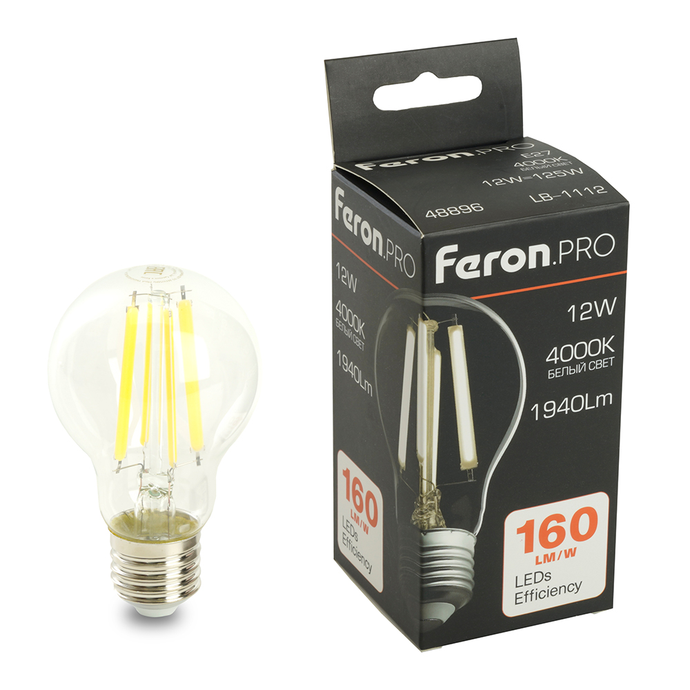 Лампа светодиодная Feron.PRO LB-1112 Шар E27 12W 175-265V 4000K Лампа светодиодная Feron.PRO LB-1112 Шар E27 12W 175-265V 4000K