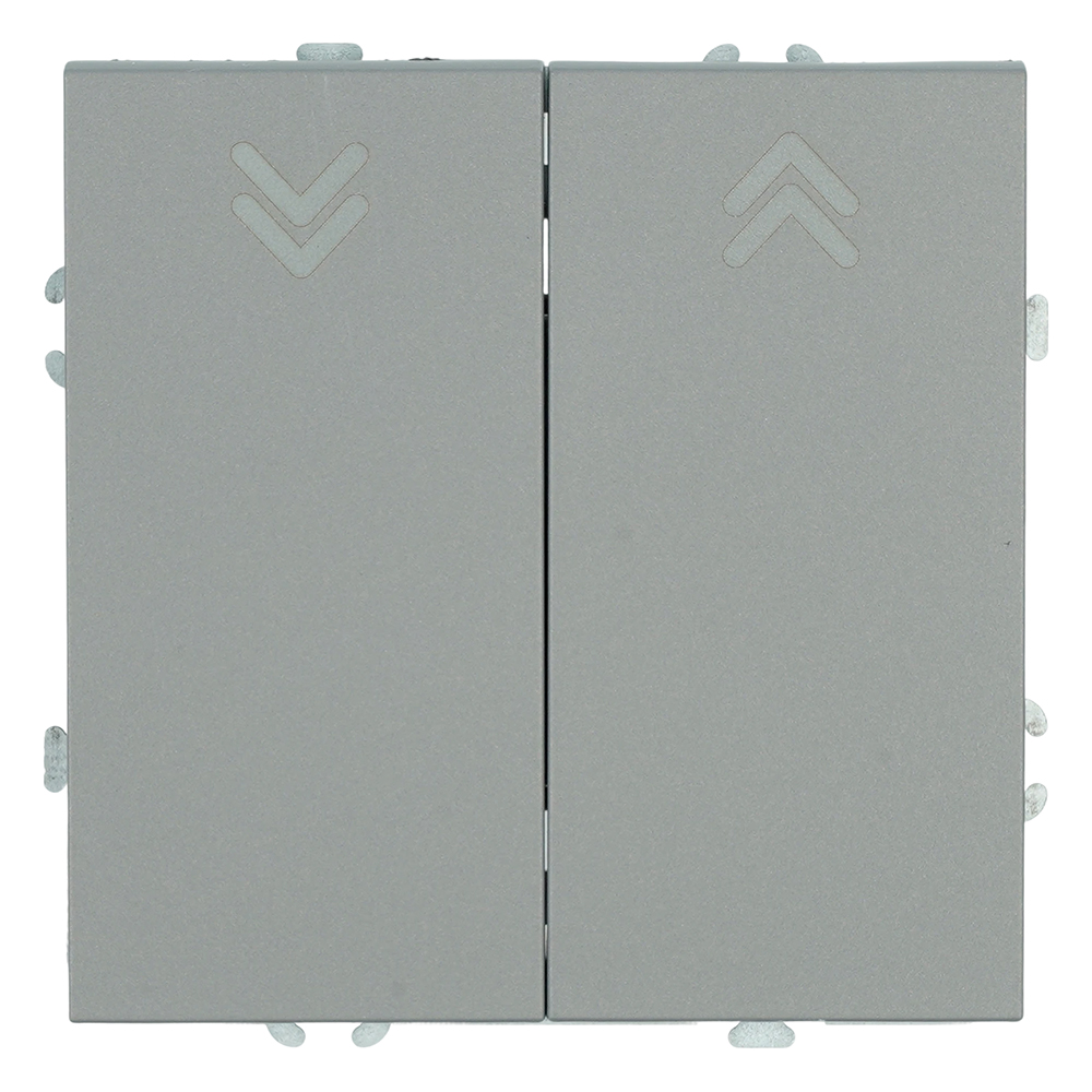 Выключатель 2-клавишный самовозвратный (механизм), STEKKER, 250В, 10А, серия Эмили, RSW10-5113-10, платиново-серый, soft touch