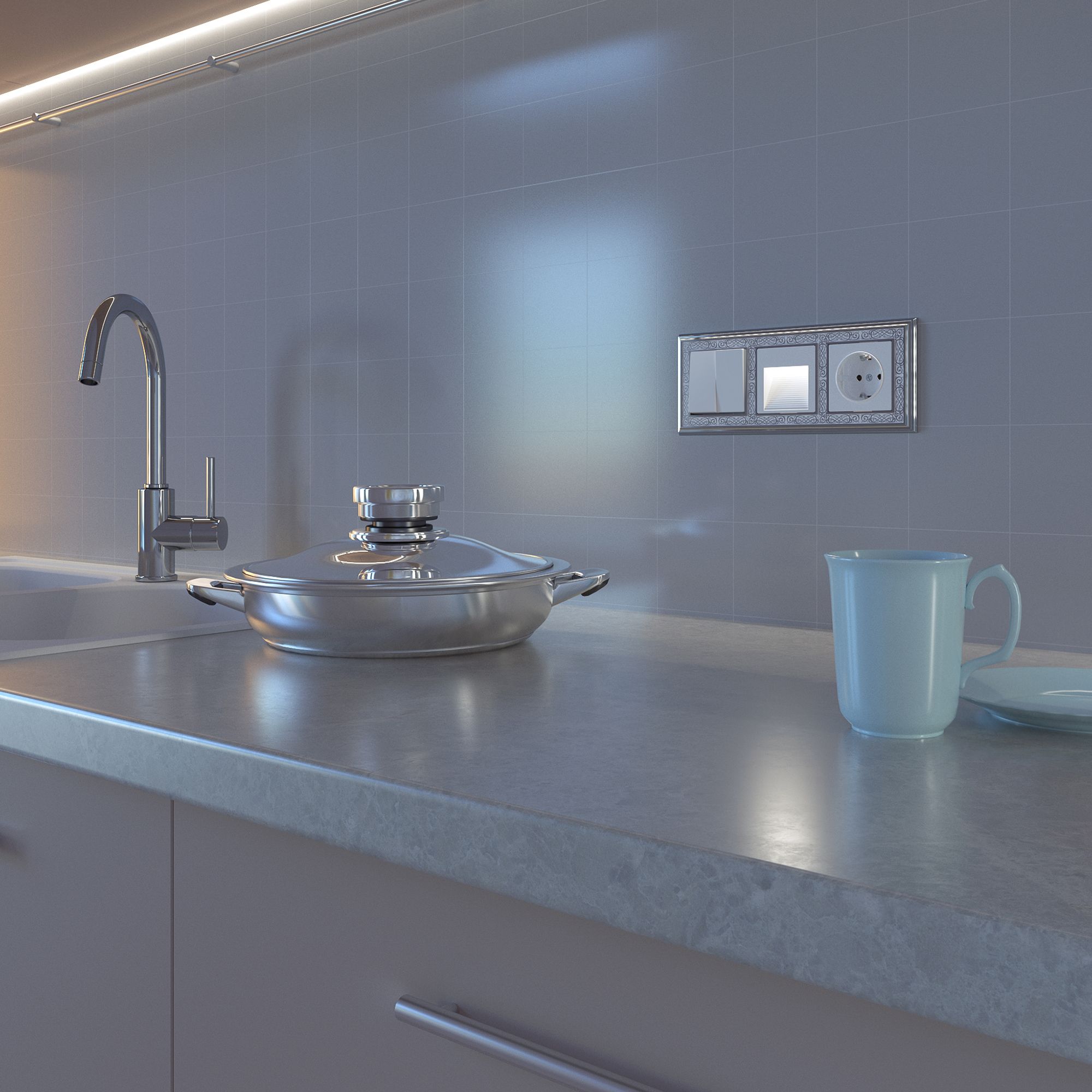 Встраиваемая LED подсветка Werkel  WL01-BL-02-LED (белый) / W1154201 / a045377