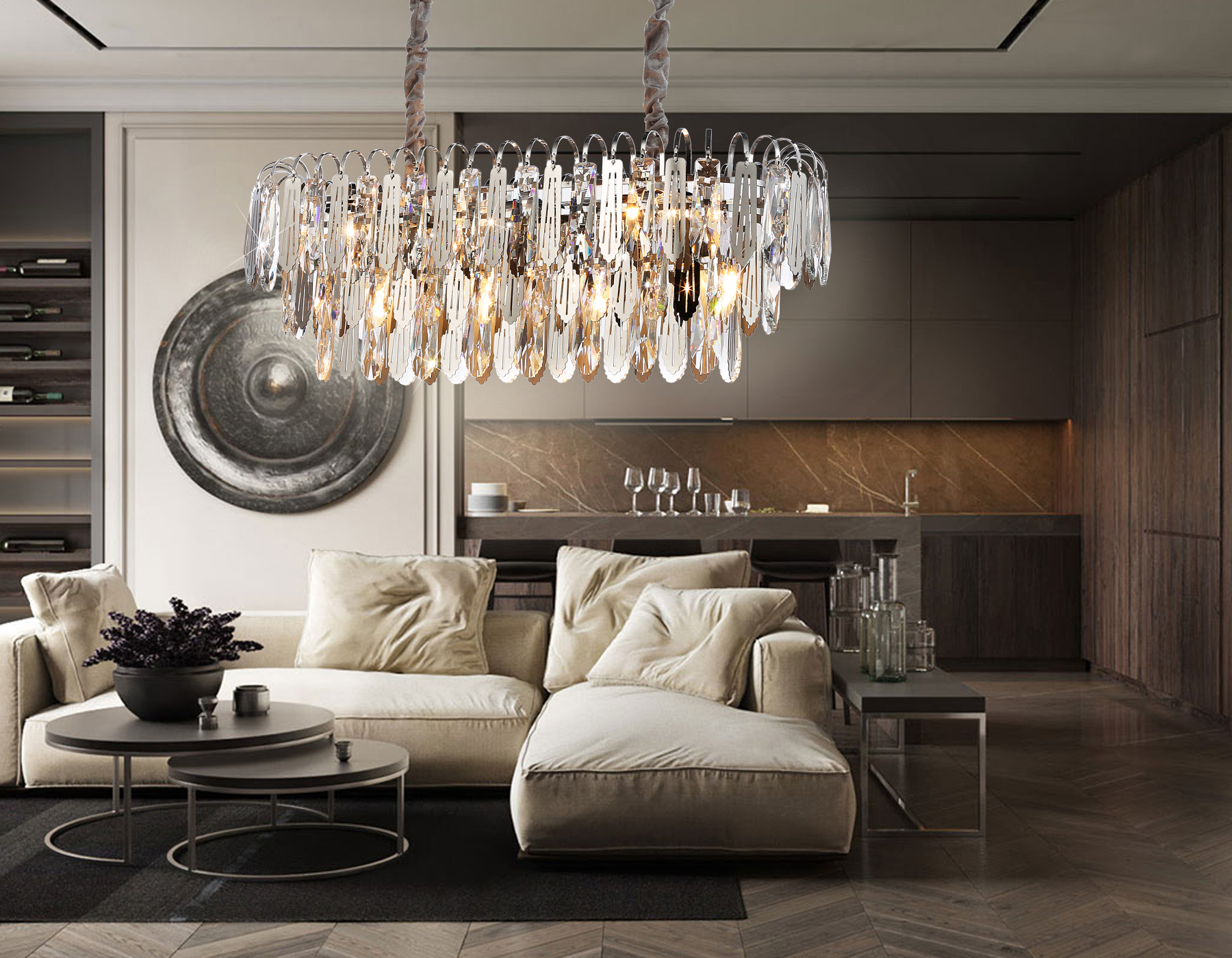 Подвесная люстра TR5259/10 CH/CL хром/прозрачный E27*10 max 40W 800*300*270