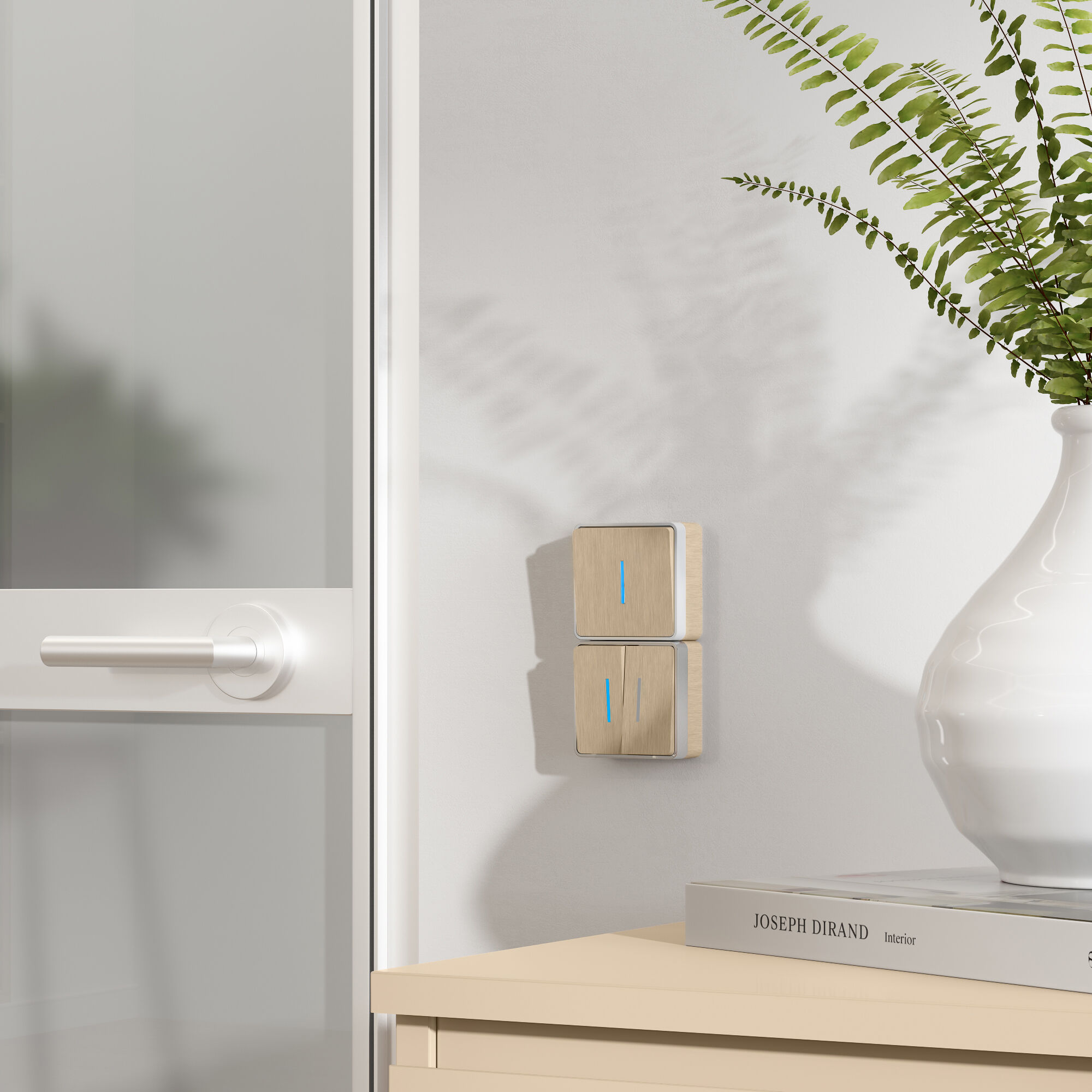 Выключатель одноклавишный с подсветкой Werkel Gallant (шампань рифленый) WL15-01-04 / W5010110 / a041415