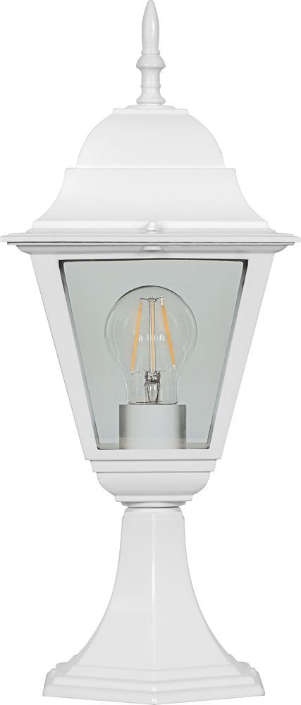 Светильник садово-парковый Feron 4104/PL4104 четырехгранный на постамент 60W E27 230V, белый Светильник садово-парковый Feron 4104/PL4104 четырехгранный на постамент 60W E27 230V, белый