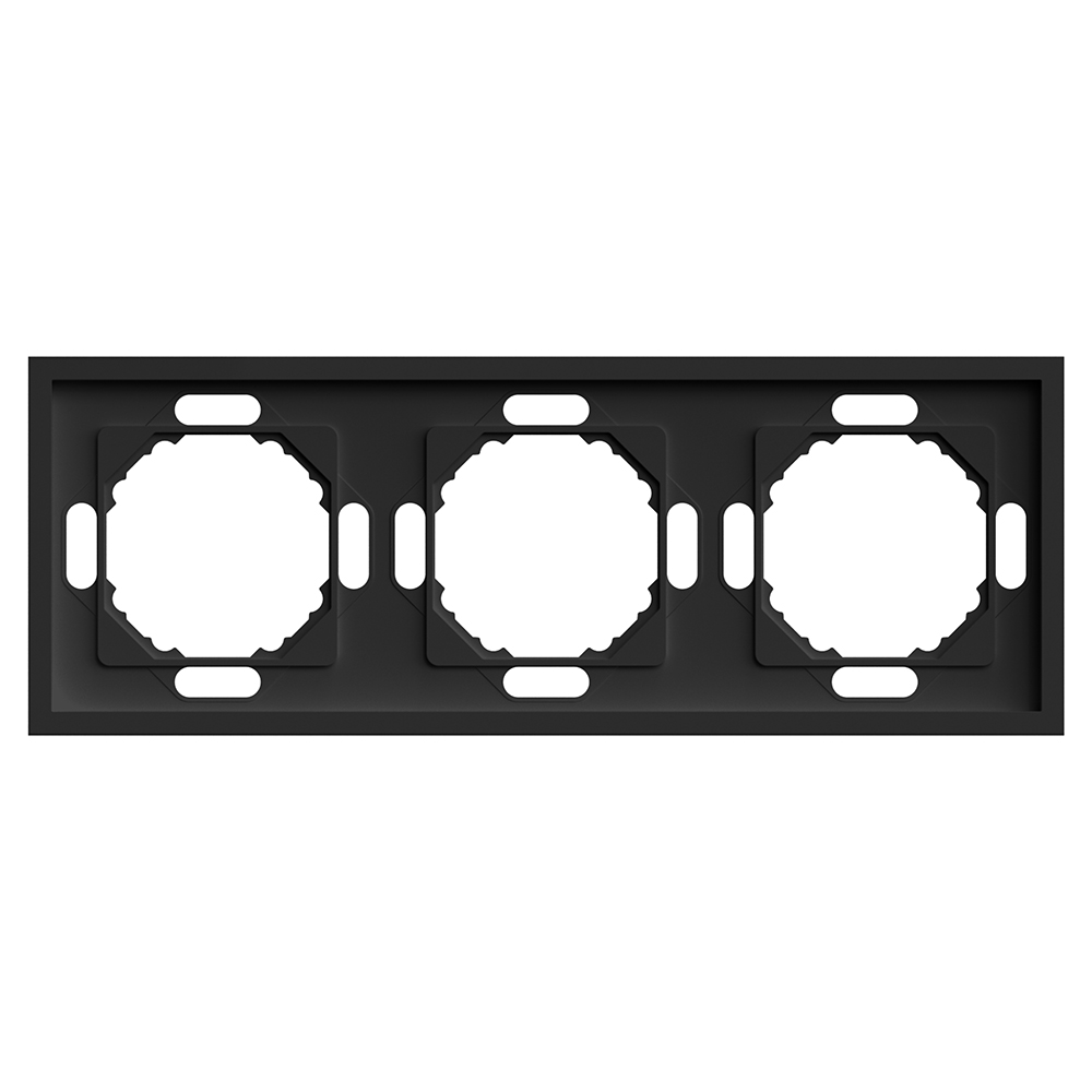 Рамка STEKKER, PFR00-5003-05 3-местная, серия Эмили, черный уголь, soft touch