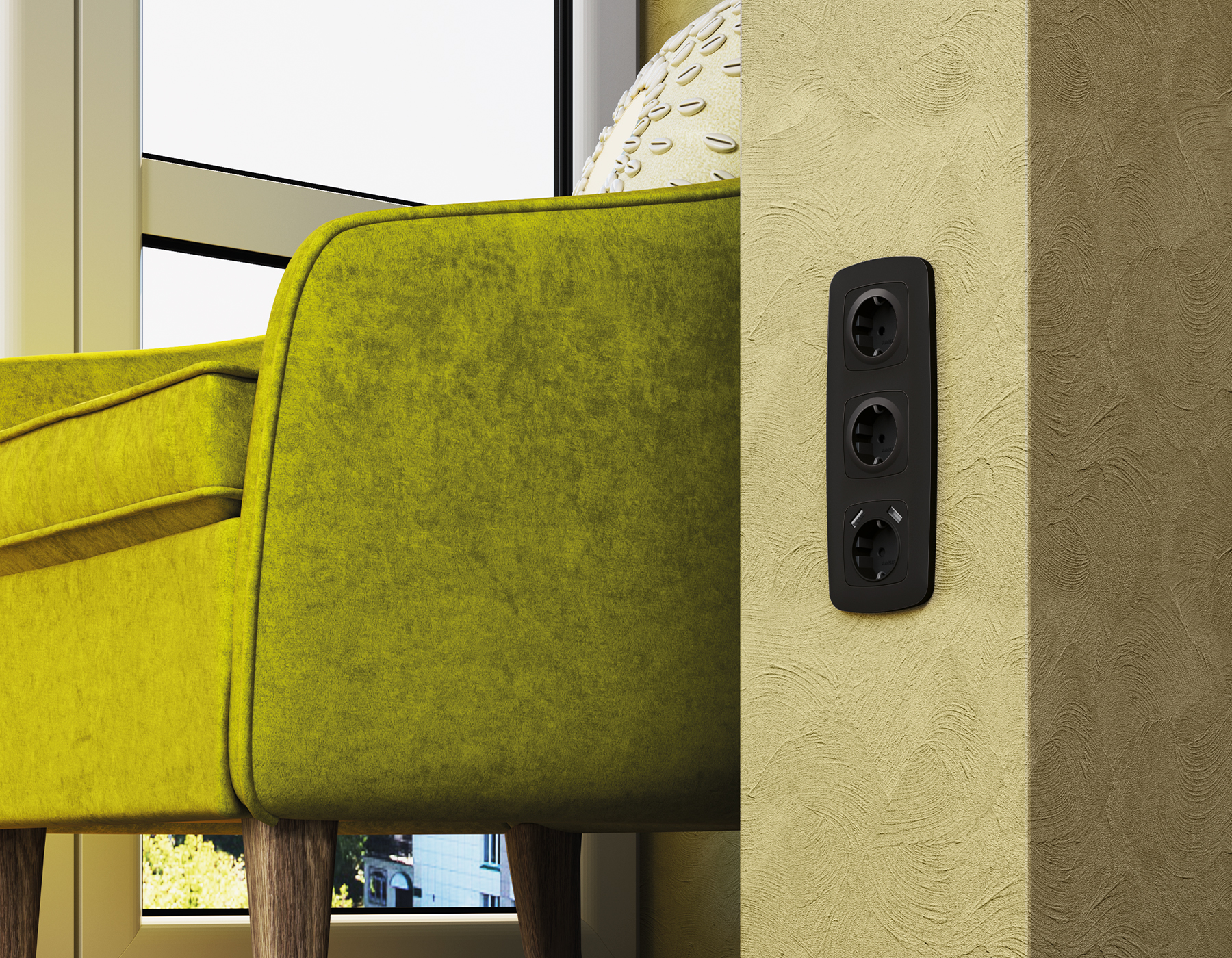 OF140701 Рамка OMEGA Ecta (Черный матовый) 1-ая