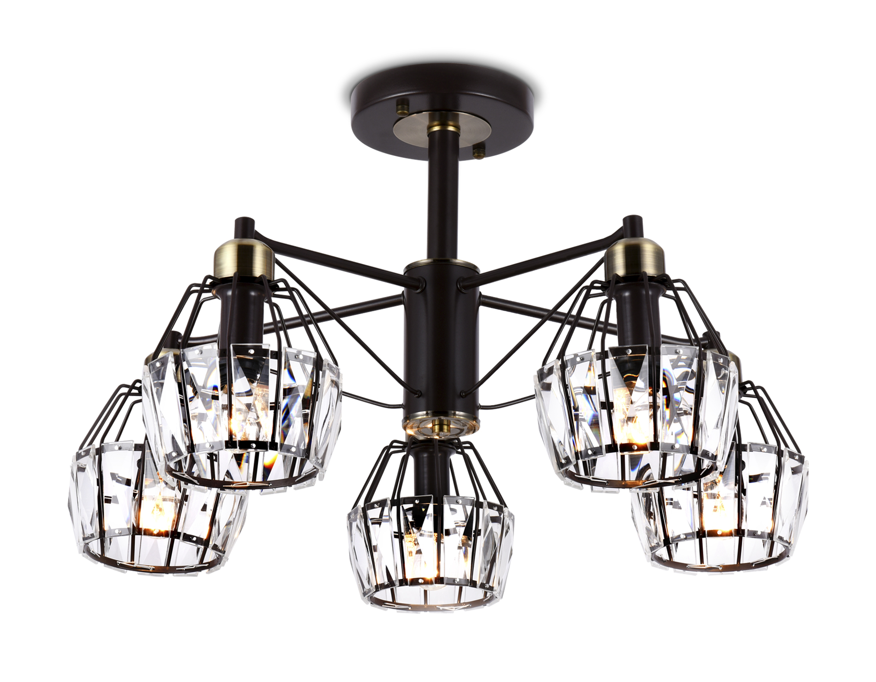 Подвесная люстра Ambrella с хрусталем TR5870/5 темный кофе/бронза E14 max 40W D620*370