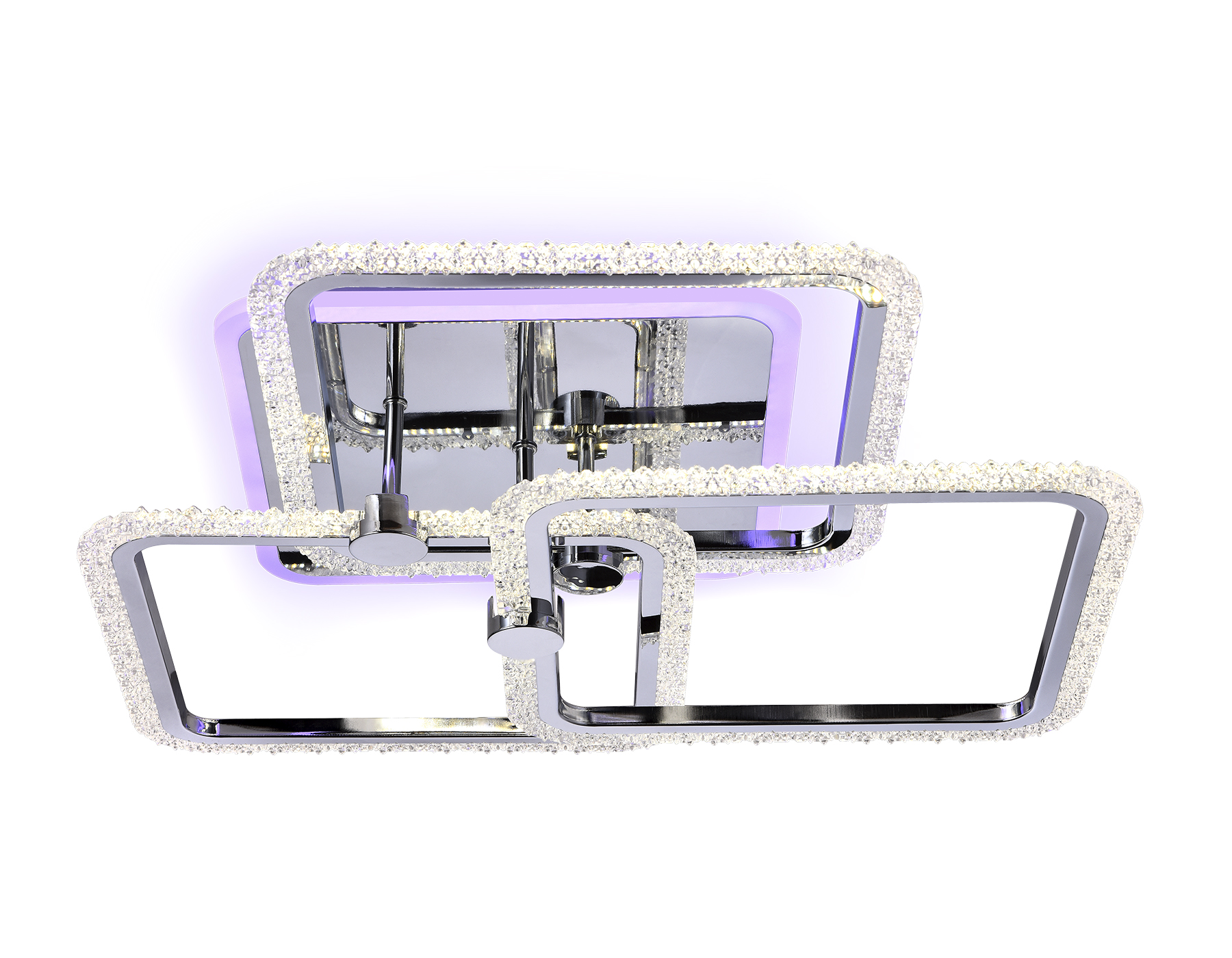 Потолочный светодиодный светильник с пультом Ambrella FA536/3 CH хром 118W 510*510*150 (ПДУ РАДИО 2.4G)