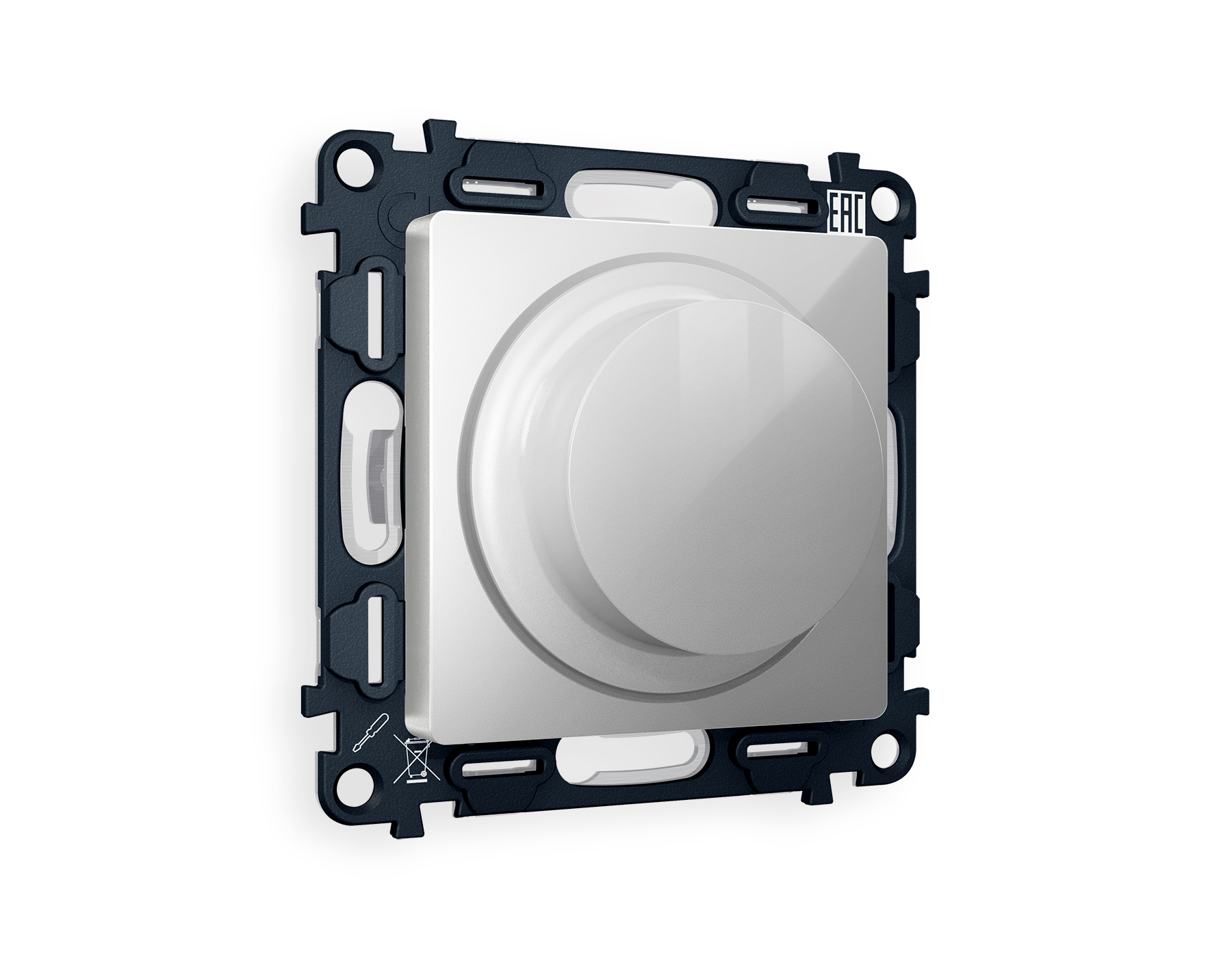 MA405510 Комплект механизма светорегулятора универсального ALFA Серебро глянец 25-600W/LED 5-300W QUANT (AP4055, VM136)