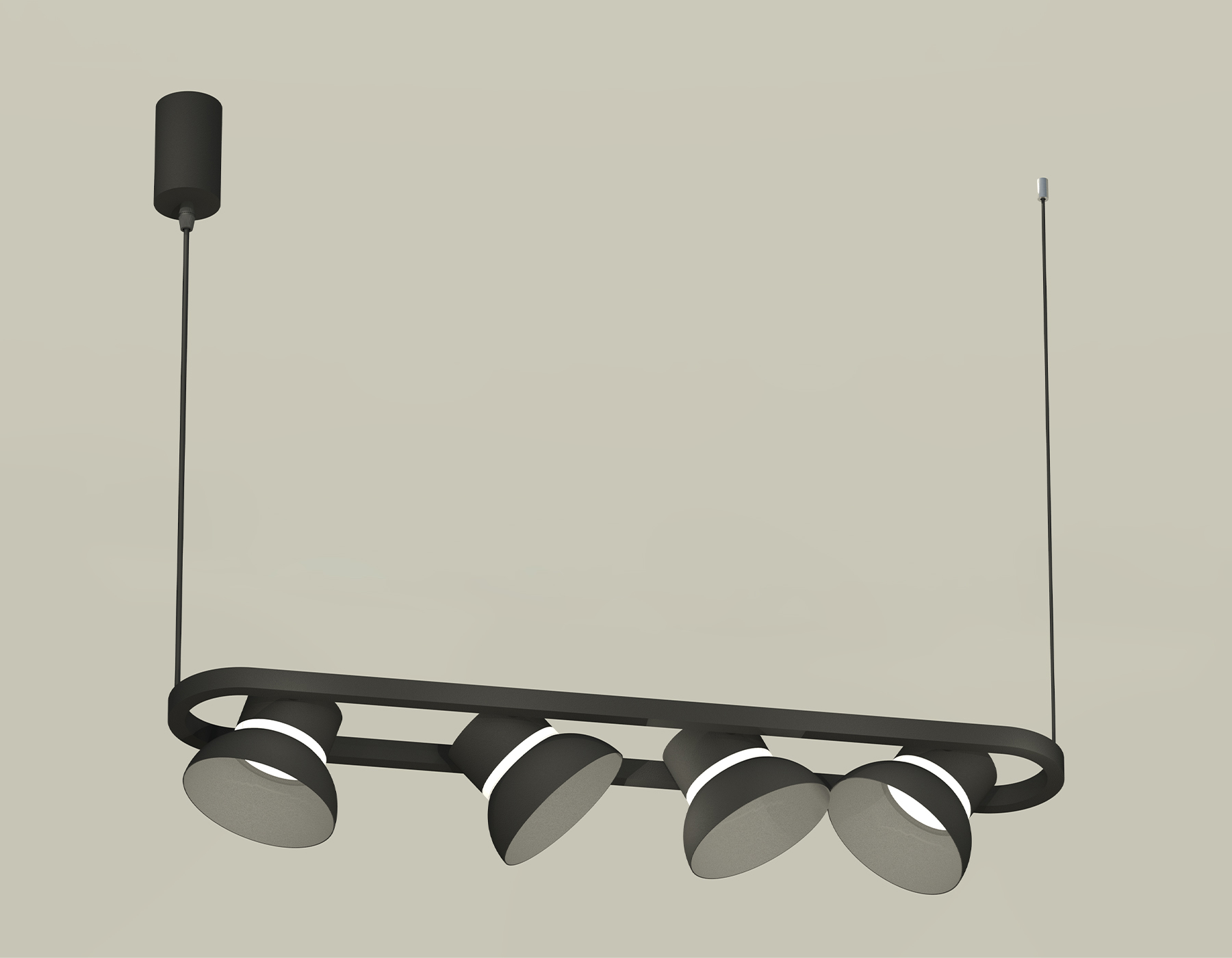 Подвесной светильтник Ambrella XB9164080/4 SBK/FR черный песок/белый матовый GX53 (С9164, N8141)