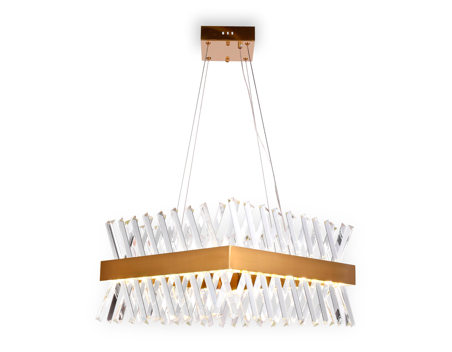 Хрустальный подвесной светодиодный светильник Ambrella TR5318 GD/CL золото/прозрачный 144W 500*500*750 (Без ПДУ)