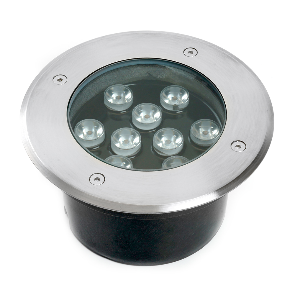 Светодиодный светильник тротуарный (грунтовый) Feron SP2803, 10W, AC12V, низковольтный, 3000К, металлик, 160*H90mm, вн.диаметр: 110mm, IP67 Светодиодный светильник тротуарный (грунтовый) Feron SP2803, 10W, AC12V, низковольтный, 3000К, металлик, 160*H90mm, вн.диаметр: 110mm, IP67