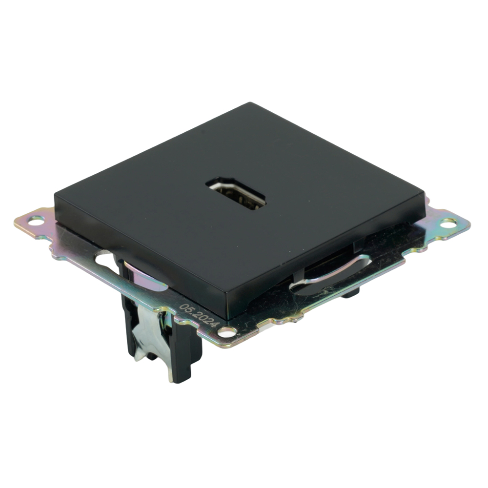 Розетка HDMI 2.1, Type A  (механизм), STEKKER GLS00-7118-05, серия Катрин, черный