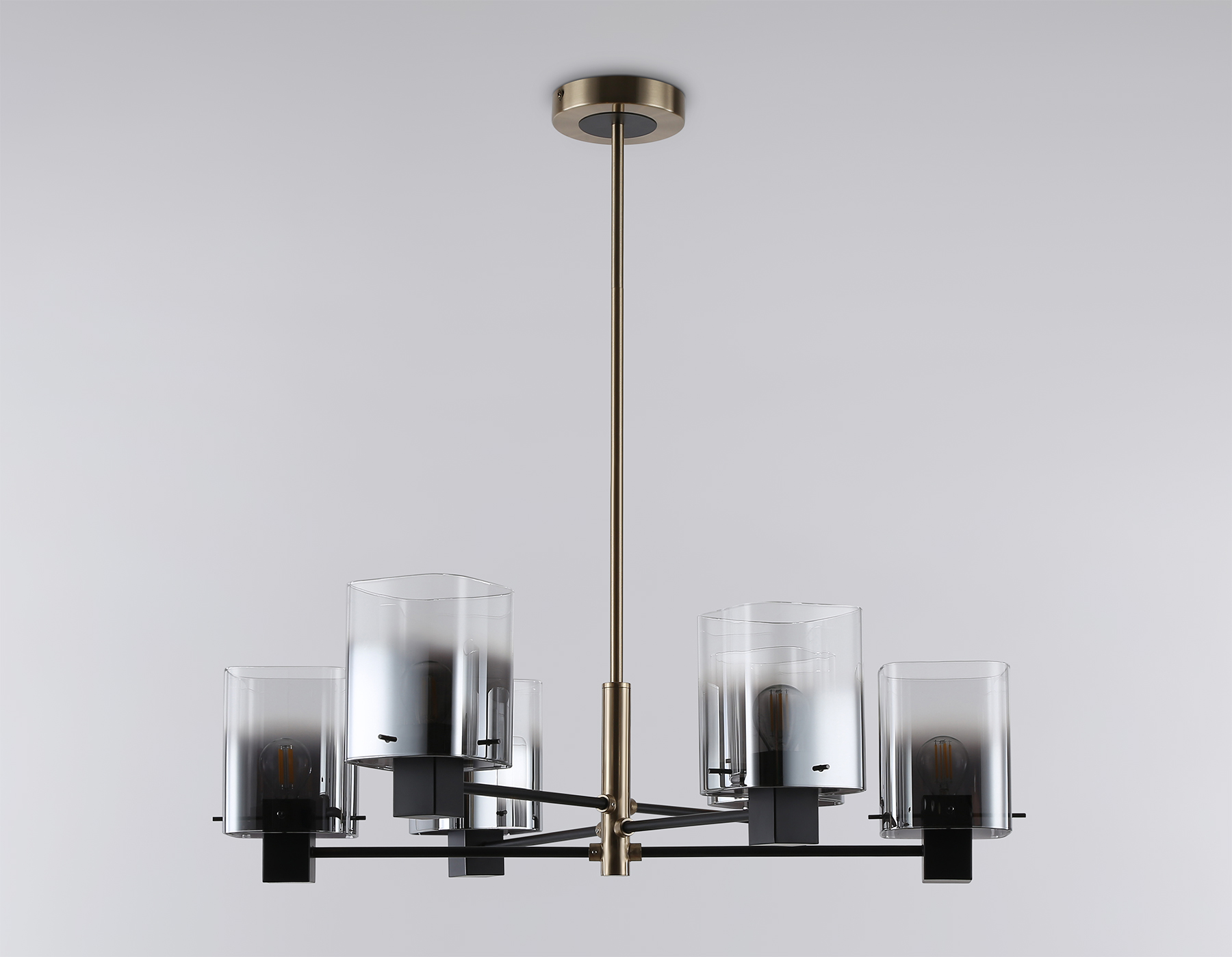 LH57041/6 BK/DBS/SM черный/темная латунь/дымчатый E14/6 max 40W D690*690