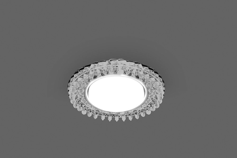 Светильник встраиваемый с белой LED подсветкой Feron CD4027 потолочный GX53 без лампы прозрачный Светильник встраиваемый с белой LED подсветкой Feron CD4027 потолочный GX53 без лампы прозрачный