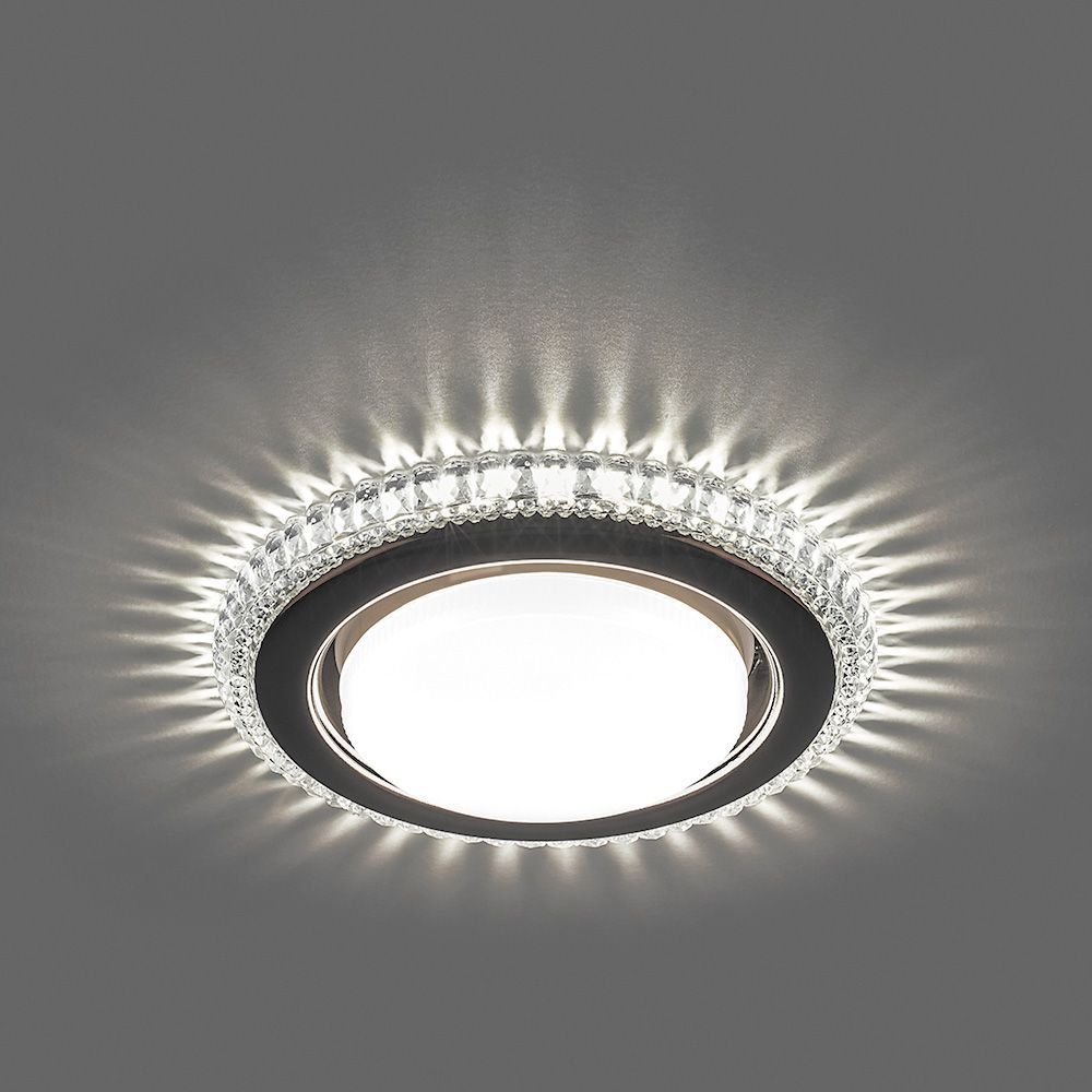 Светильник встраиваемый с белой LED подсветкой Feron CD4036 потолочный GX53 без лампы, прозрачный, хром Светильник встраиваемый с белой LED подсветкой Feron CD4036 потолочный GX53 без лампы, прозрачный, хром