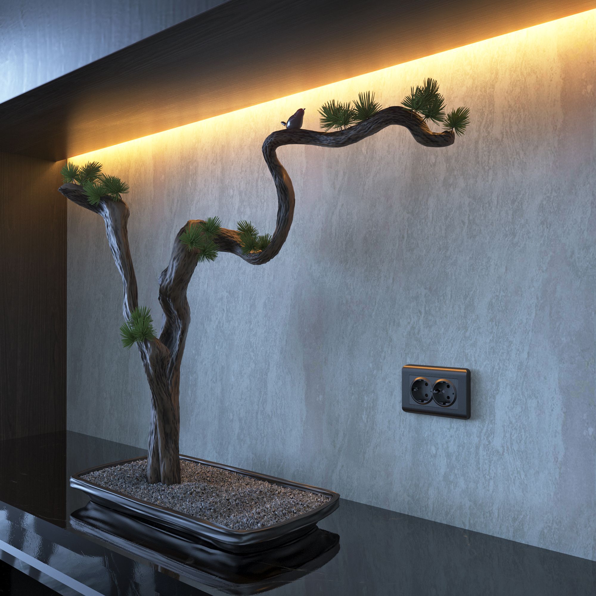 Розетка двойная с заземлением WERKEL  (графит рифленый) WL04-SKG-02-IP20 / W1172004 / a046604